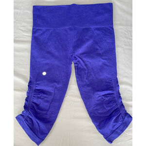 Lululemon In The Flow Ruched Capri Athletic Yoga Pants, Leggings Women's Size 6
